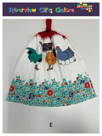Crochet Top Hand Towel / Tea Towel (Double Thickness) - Chooks