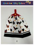 Crochet Top Hand Towel / Tea Towel (Double Thickness) - Chooks