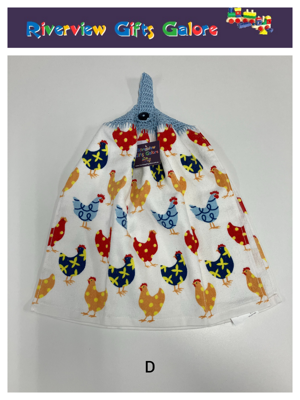 Crochet Top Hand Towel / Tea Towel (Double Thickness) - Chooks