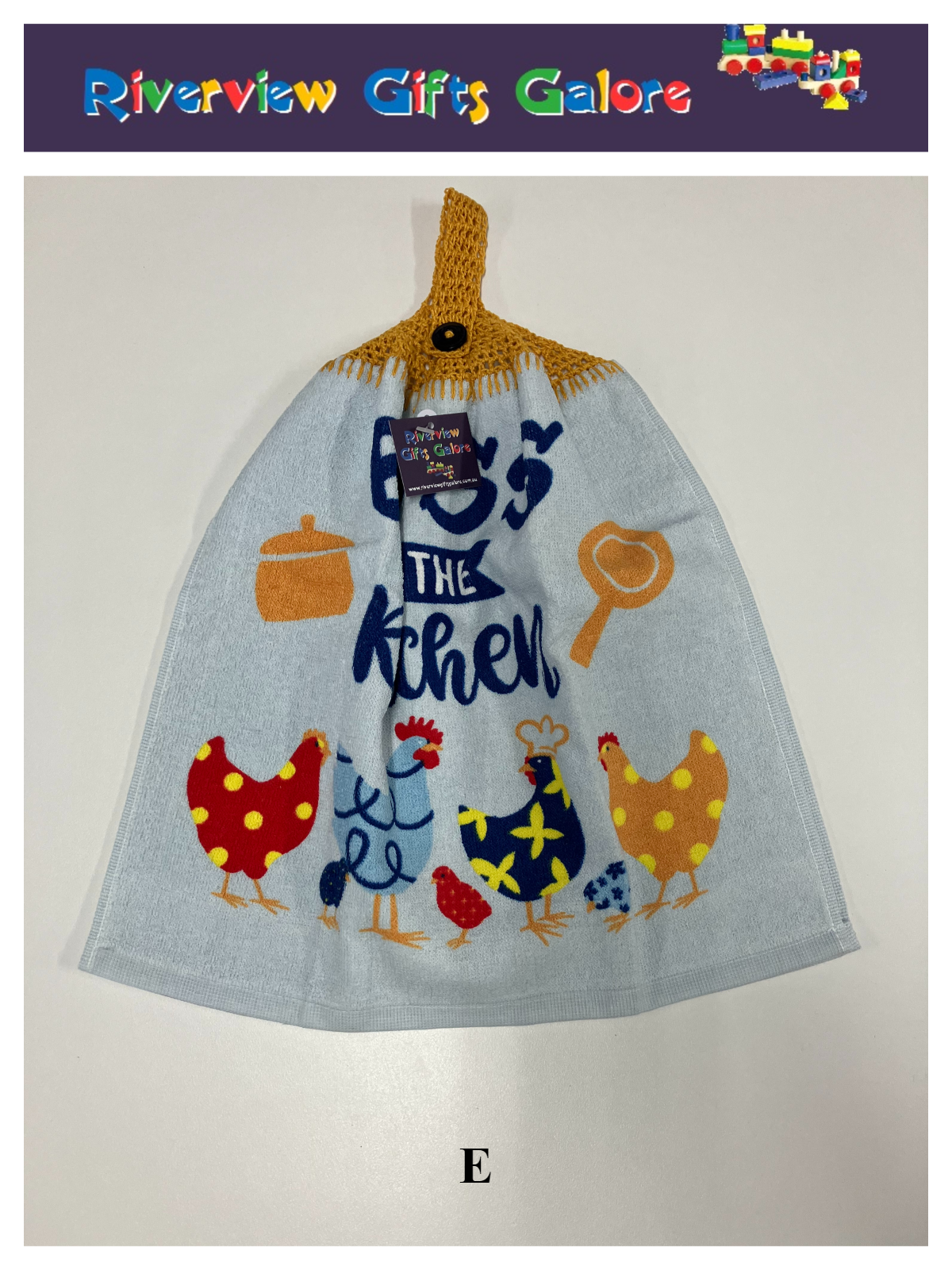 Crochet Top Hand Towel / Tea Towel (Double Thickness) - Boss of the Kitchen