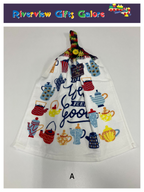 Crochet Top Hand Towel / Tea Towel (Double Thickness) - Drink Well Feel Good