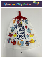 Crochet Top Hand Towel / Tea Towel (Double Thickness) - Drink Well Feel Good