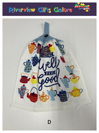 Crochet Top Hand Towel / Tea Towel (Double Thickness) - Drink Well Feel Good
