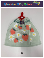 Crochet Top Hand Towel / Tea Towel (Double Thickness) - Berry Good Vibes