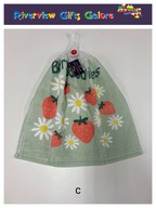 Crochet Top Hand Towel / Tea Towel (Double Thickness) - Berry Good Vibes