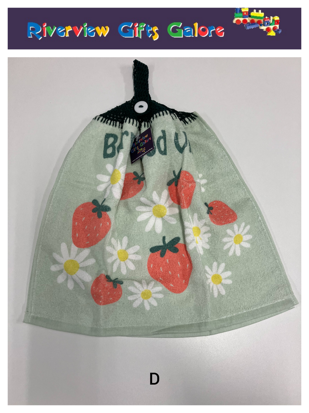 Crochet Top Hand Towel / Tea Towel (Double Thickness) - Berry Good Vibes