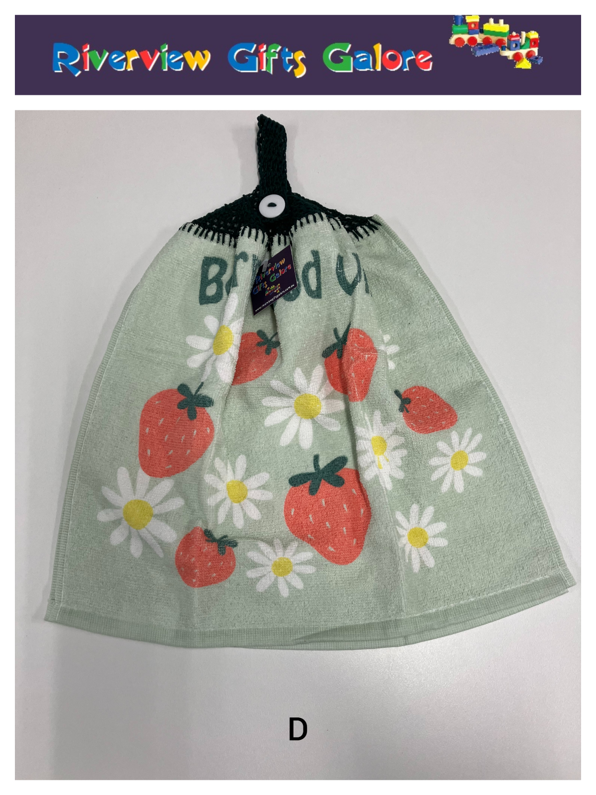 Crochet Top Hand Towel / Tea Towel (Double Thickness) - Berry Good Vibes