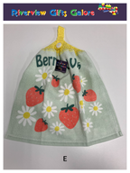 Crochet Top Hand Towel / Tea Towel (Double Thickness) - Berry Good Vibes