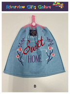 Crochet Top Hand Towel / Tea Towel (Double Thickness) - Home Sweet Home