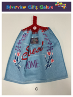 Crochet Top Hand Towel / Tea Towel (Double Thickness) - Home Sweet Home