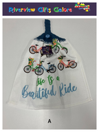 Crochet Top Hand Towel / Tea Towel (Double Thickness) - Life is a Beautiful Ride