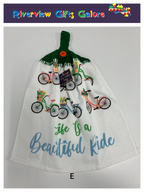 Crochet Top Hand Towel / Tea Towel (Double Thickness) - Life is a Beautiful Ride