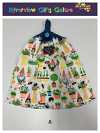 Crochet Top Hand Towel / Tea Towel (Double Thickness) - Gnomes in the Garden