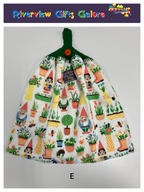 Crochet Top Hand Towel / Tea Towel (Double Thickness) - Gnomes in the Garden