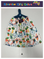 Crochet Top Hand Towel / Tea Towel (Double Thickness) - Bicycles in the Garden