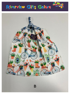 Crochet Top Hand Towel / Tea Towel (Double Thickness) - Bicycles in the Garden