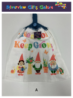 Crochet Top Hand Towel / Tea Towel (Double Thickness) - Keep Going Keep Growing