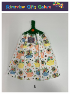 Crochet Top Hand Towel / Tea Towel (Double Thickness) - Watering Cans - Small