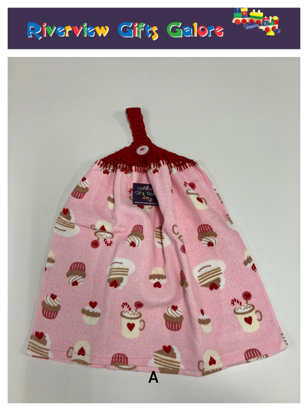 Crochet Top Hand Towel / Tea Towel (Double Thickness) - Sweet Treats A