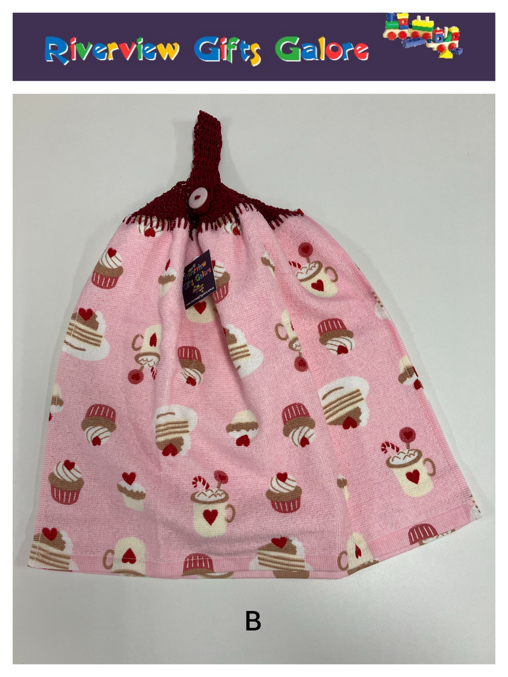 Crochet Top Hand Towel / Tea Towel (Double Thickness) - Sweet Treats A
