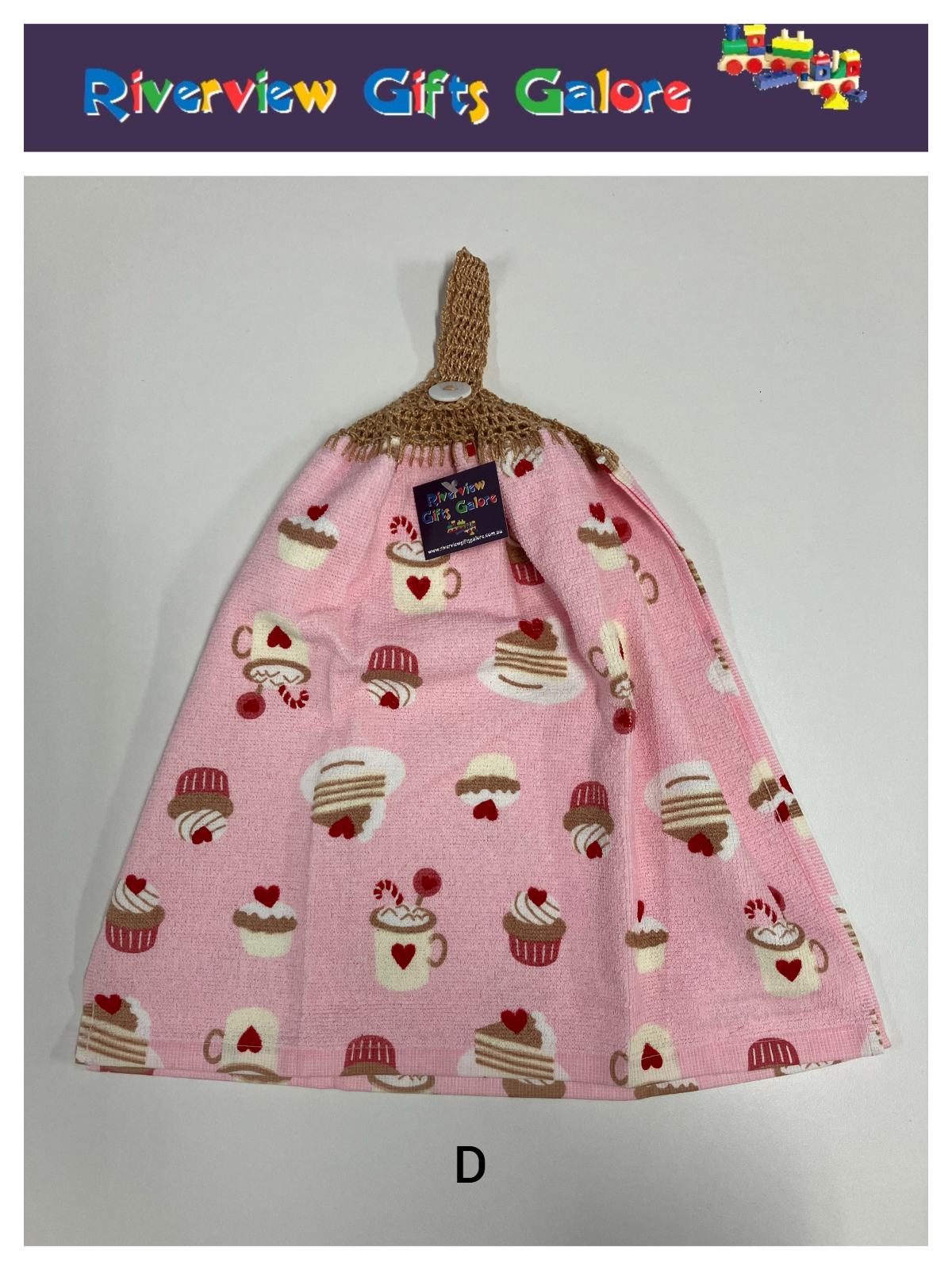 Crochet Top Hand Towel / Tea Towel (Double Thickness) - Sweet Treats A