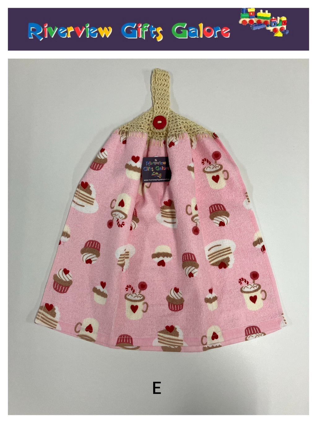 Crochet Top Hand Towel / Tea Towel (Double Thickness) - Sweet Treats A