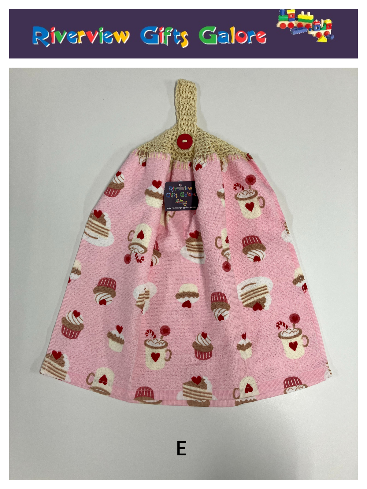Crochet Top Hand Towel / Tea Towel (Double Thickness) - Sweet Treats A