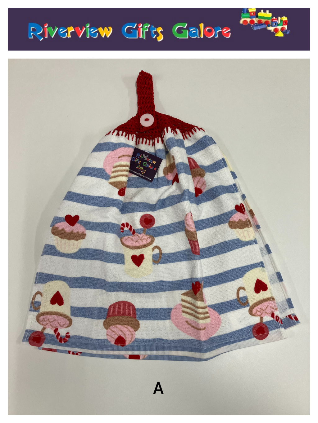Crochet Top Hand Towel / Tea Towel (Double Thickness) - Sweet Treats B