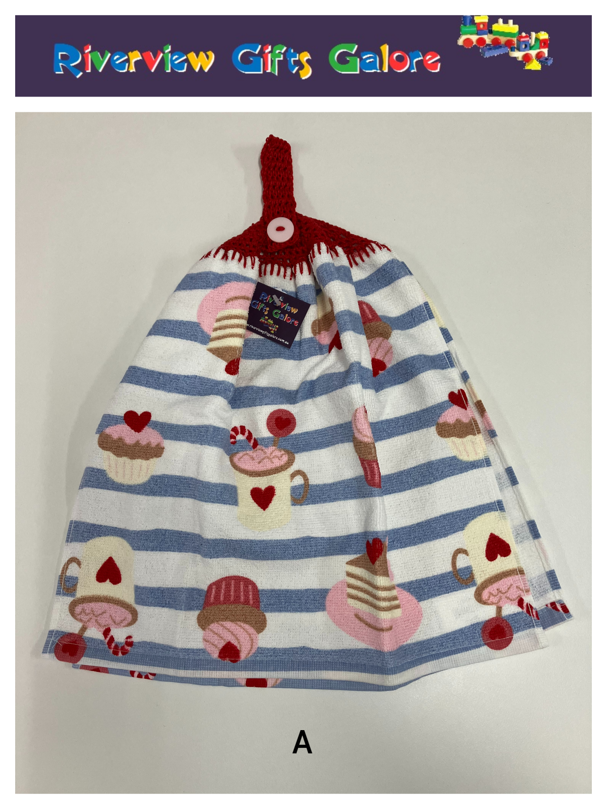 Crochet Top Hand Towel / Tea Towel (Double Thickness) - Sweet Treats B