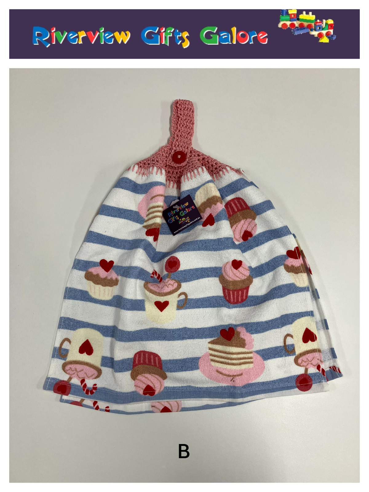 Crochet Top Hand Towel / Tea Towel (Double Thickness) - Sweet Treats B