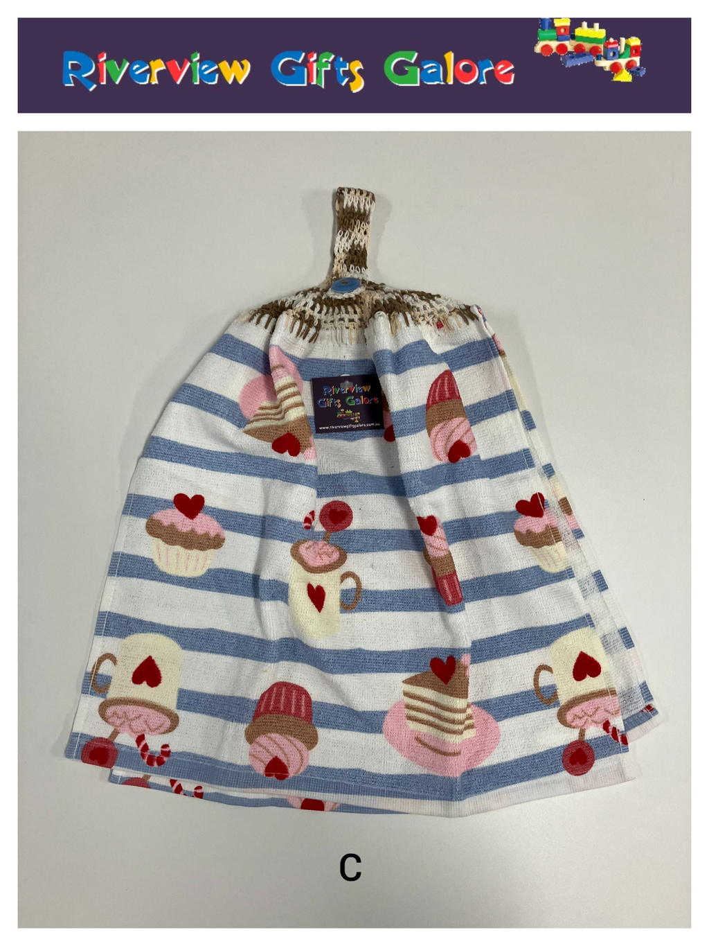 Crochet Top Hand Towel / Tea Towel (Double Thickness) - Sweet Treats B
