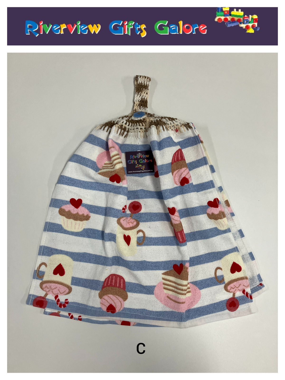 Crochet Top Hand Towel / Tea Towel (Double Thickness) - Sweet Treats B