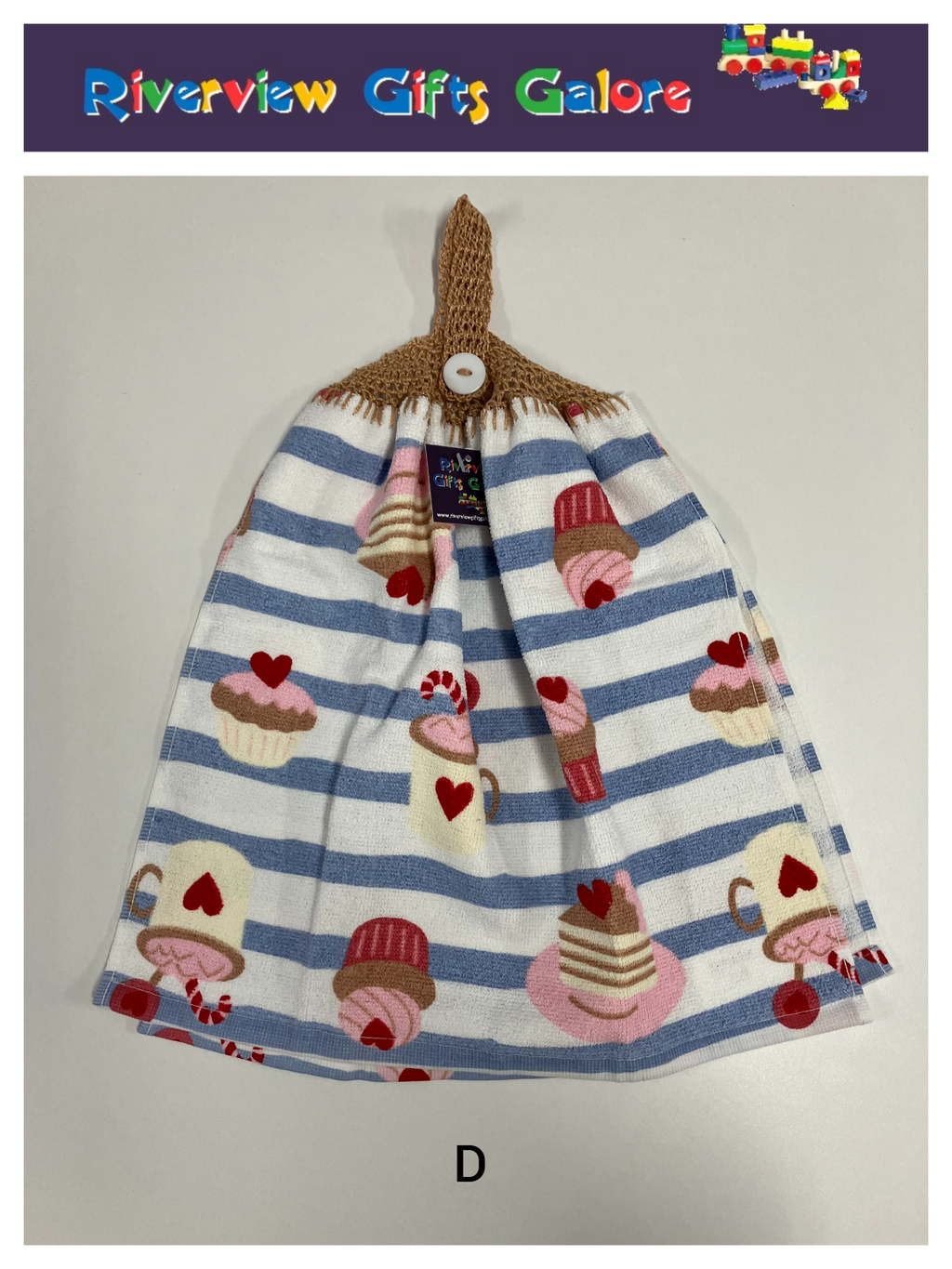 Crochet Top Hand Towel / Tea Towel (Double Thickness) - Sweet Treats B