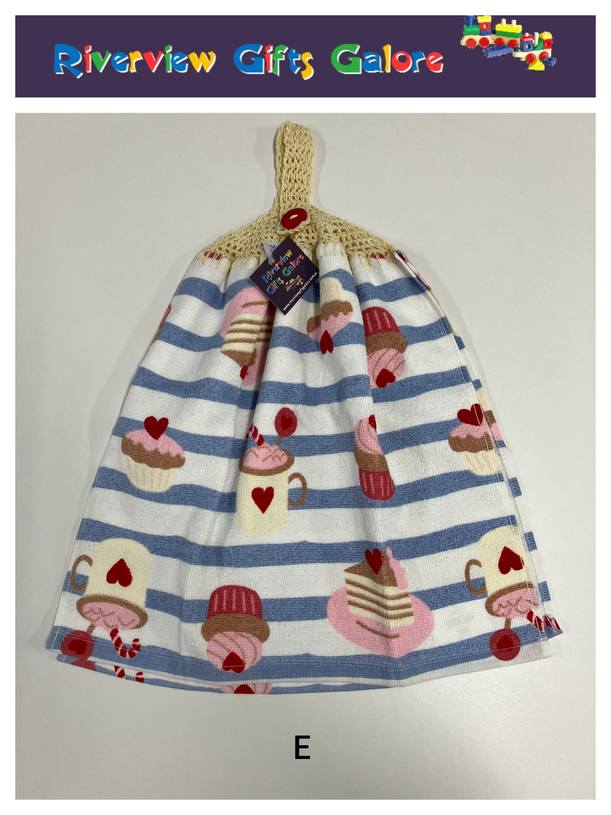 Crochet Top Hand Towel / Tea Towel (Double Thickness) - Sweet Treats B