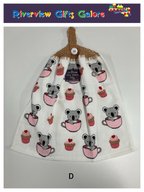 Crochet Top Hand Towel / Tea Towel (Double Thickness) - Cupcakes and Koalas