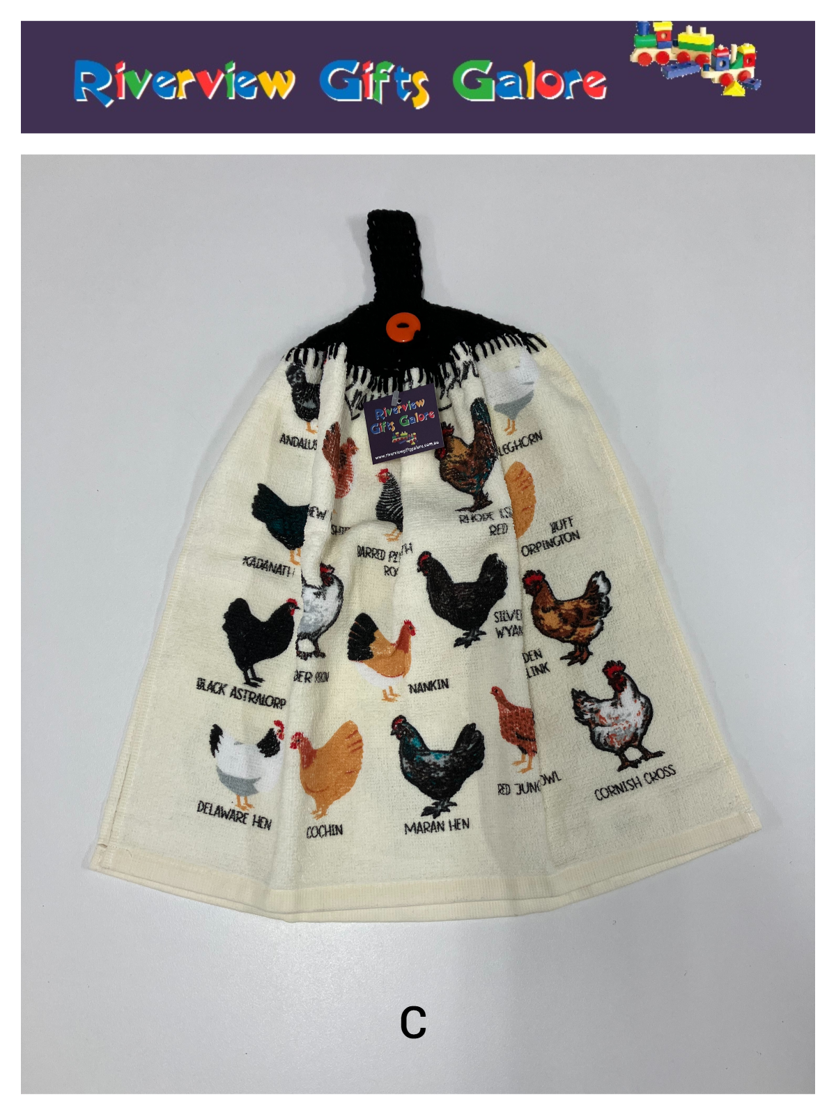 Crochet Top Hand Towel / Tea Towel (Double Thickness) - Know your Chickens