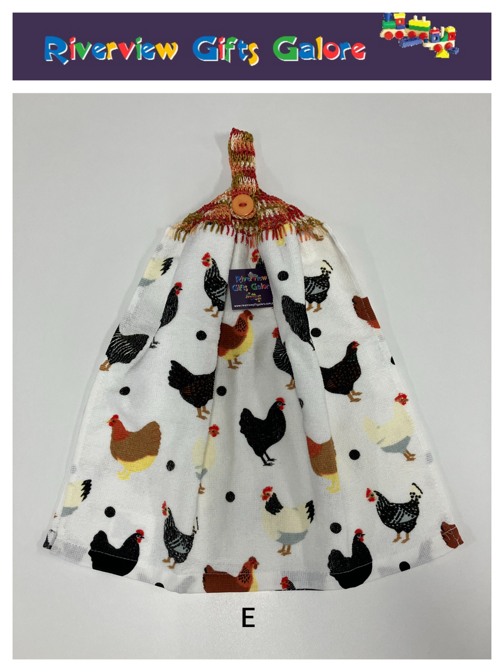 Crochet Top Hand Towel / Tea Towel (Double Thickness) - Chooks