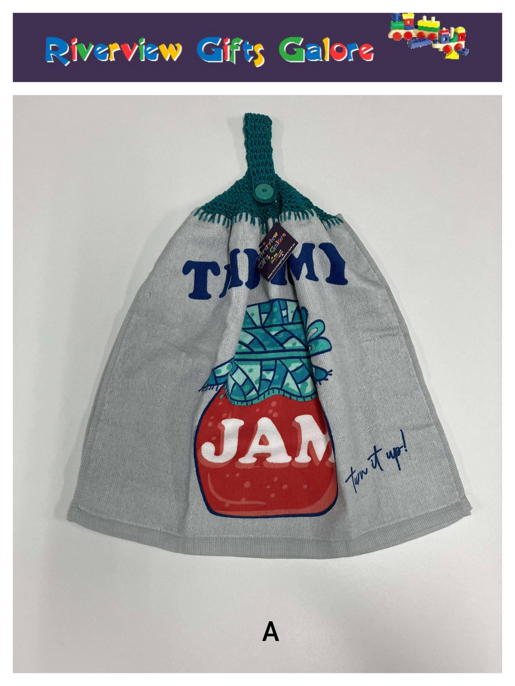 Crochet Top Hand Towel / Tea Towel (Double Thickness) - This is my jam - turn it up