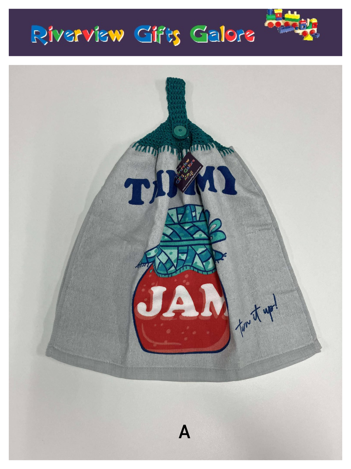 Crochet Top Hand Towel / Tea Towel (Double Thickness) - This is my jam - turn it up
