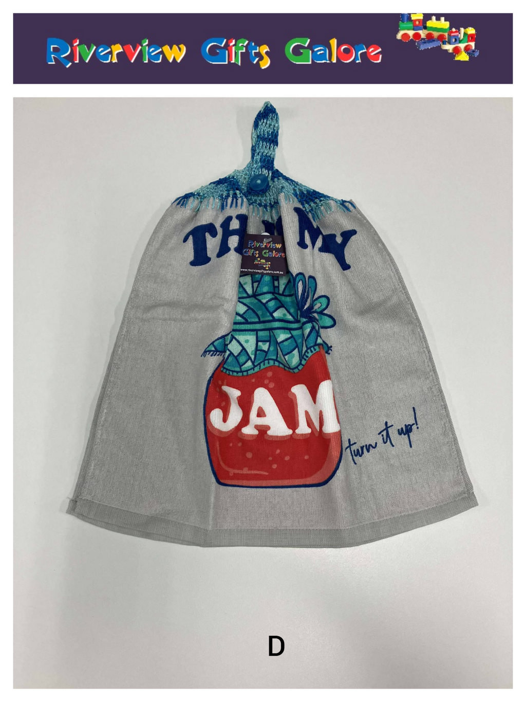 Crochet Top Hand Towel / Tea Towel (Double Thickness) - This is my jam - turn it up