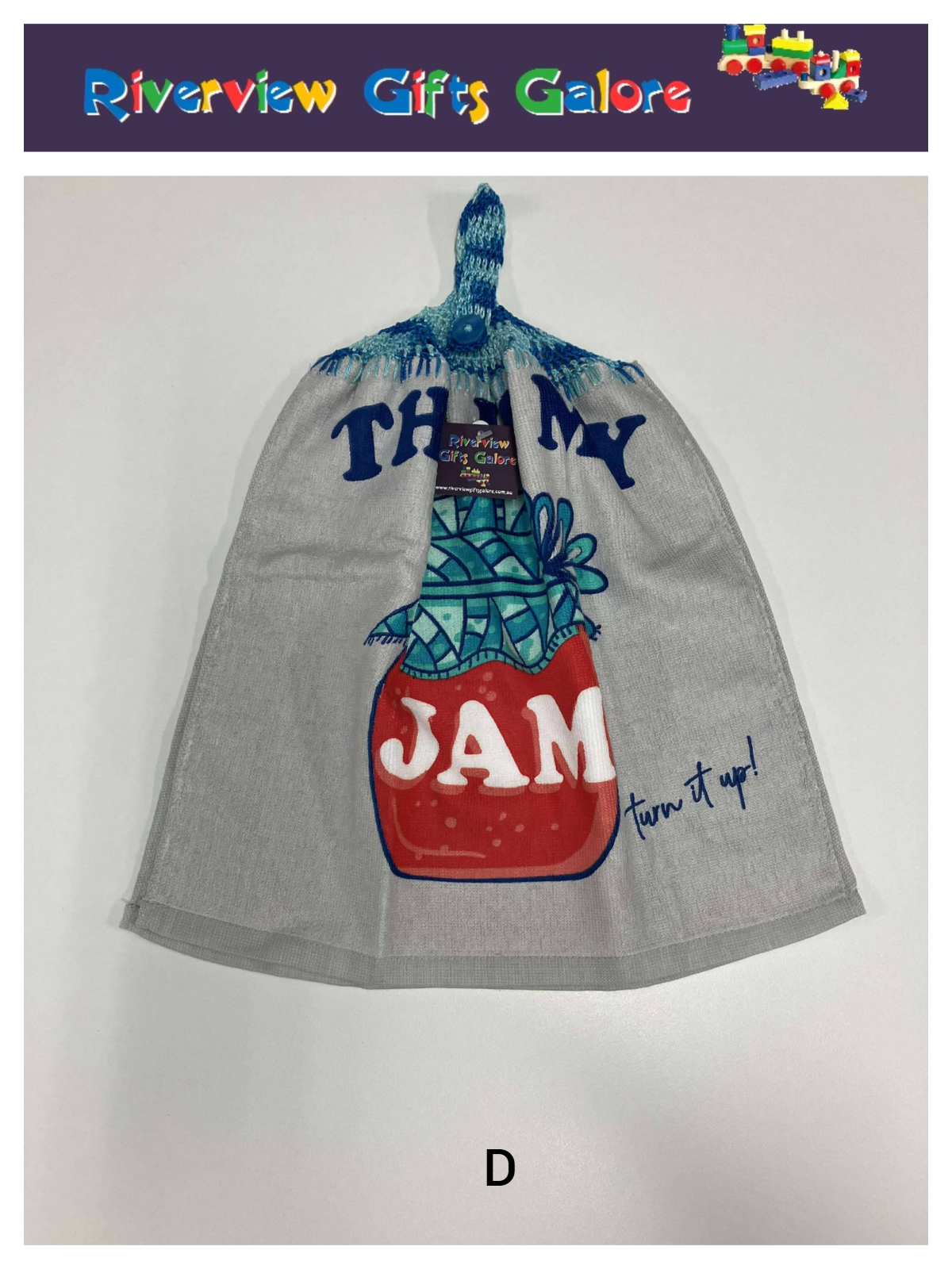 Crochet Top Hand Towel / Tea Towel (Double Thickness) - This is my jam - turn it up