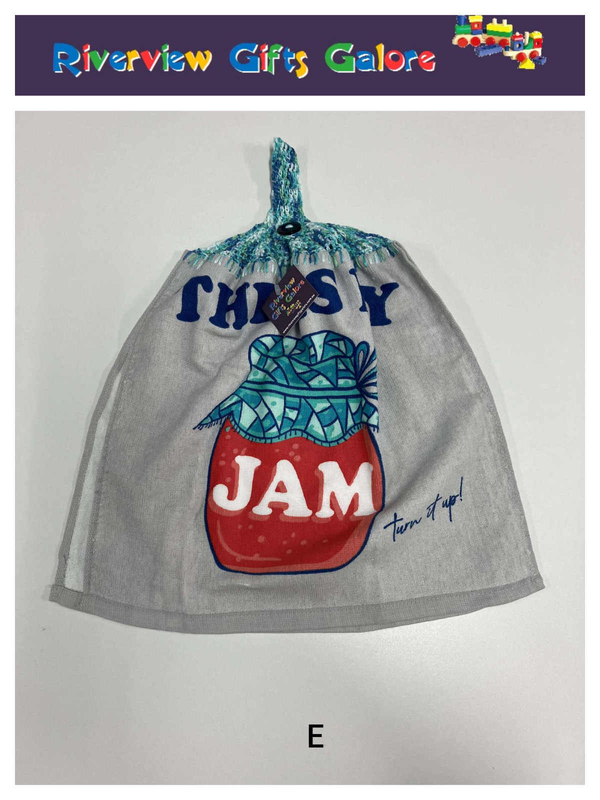 Crochet Top Hand Towel / Tea Towel (Double Thickness) - This is my jam - turn it up