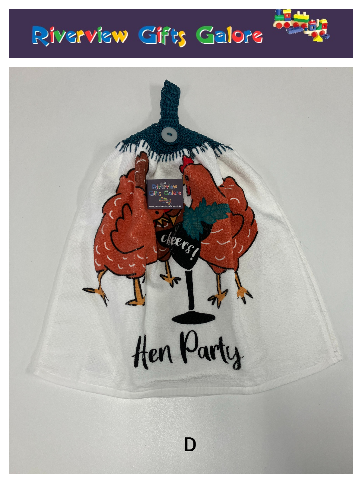 Crochet Top Hand Towel / Tea Towel (Double Thickness) - Hen Party