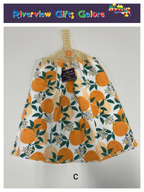 Crochet Top Hand Towel / Tea Towel (Double Thickness) - Oranges