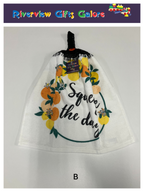 Crochet Top Hand Towel / Tea Towel (Double Thickness) - Squeeze the Day