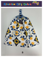 Crochet Top Hand Towel / Tea Towel (Double Thickness) - Yellow and Blue Mosaics A
