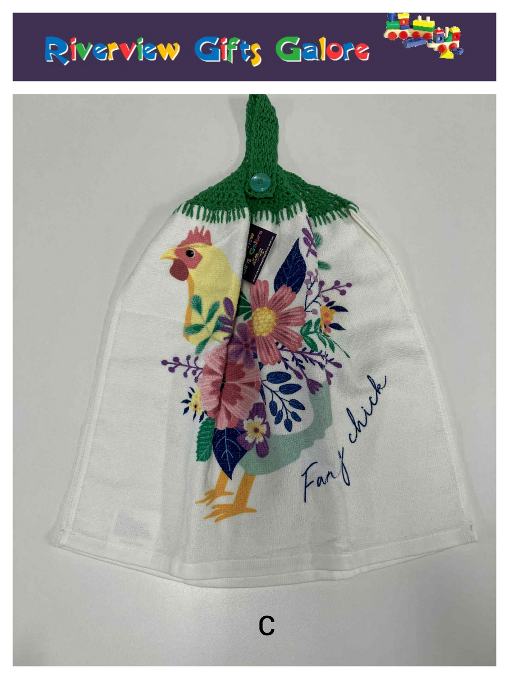 Crochet Top Hand Towel / Tea Towel (Double Thickness) - Fancy Chick