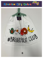 Crochet Top Hand Towel / Tea Towel (Double Thickness) - # Breakfast Club