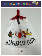 Crochet Top Hand Towel / Tea Towel (Double Thickness) - # Breakfast Club