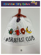 Crochet Top Hand Towel / Tea Towel (Double Thickness) - # Breakfast Club